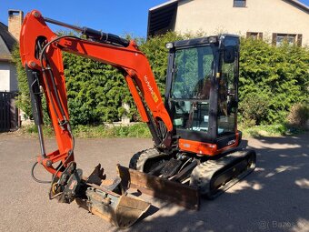 Prodám minibagr Kubota U27 s nulovým přesahem zádě - 3