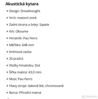 Akustická kytara HB + příslušenství - 3