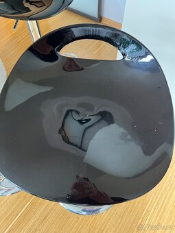 Barová stoličky chrom + černý plast 3 ks - 3