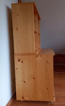 Dřevěná policová skříňka + knihovna - 3