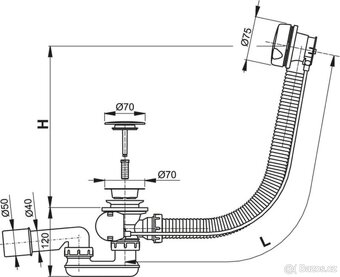 Vanový sifon 57cm concept, chrom - 3