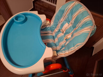 Dětská jídelní stolička modro-bílá - 3