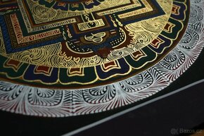 Ručně malovaná tibetská mandala thangka z Indie 5 - 3