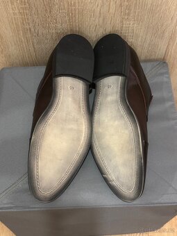 Nové/nenošené vínové kožené polobotky vel. 45 - 3