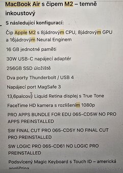 MacBook Air M2/16GB/256GB/13"/US temně inkoustový - 3
