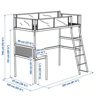 Patrová postel VITVAL z Ikea + 2x stolek - 3
