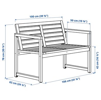 NÄMMARÖ lavice s opěrkou a stolička - 3
