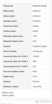 Instalační stykač 25 A, 4R (4NC), 230 V AC, 2TE - 3