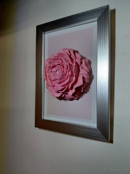 3D obraz - růžový květ originál 1/1 - 3