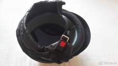 Retro helma - černá, hnědé pruhy - 3