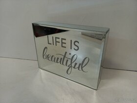 NOVÉ nástěnné zrcadlo s nápisem LIFE IS BEAUTIFUL - 3