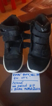 Boty teplé černé s bílou podrážkou, suchý zip, vel.31 - 3