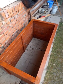 Vyvýšený záhon dřevěný, barva teak, borovicové dřevo, jen sl - 3