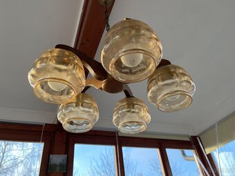Dubový lustr, 2 nástěnné lampy - AKCE doprava - 3