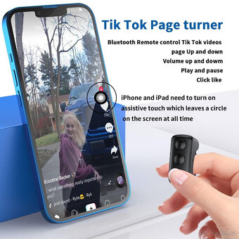 Bluetooth ovladač pro mobil/tablet, spoušť, TikTok - 3