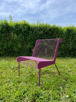 kovové zahradní křeslo a stolek - 3