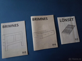 Postel IKEA BRIMNES 180×200 cm + matrace VALEVÅG + rošty - 3