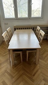 Rozkládací jídelní stůl se židlemi - 3