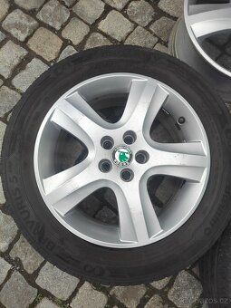 Prodám orig alu 16 škoda Octavia I 5x100 ET 42 letní pneu - 3