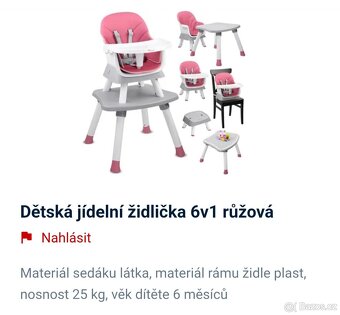 Dětská jídelní židlička 6v1 - 3