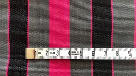 LEHÁTKOVINA , š. 38cm, růžové, černé a šedé proužky - 3