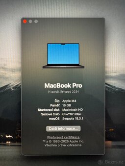 Prodám MacBook Pro 14" M4 2024 - 3