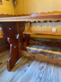 Rustikální rohová lavice, stůl a 4 židle - 3