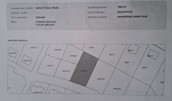 Prodej stavebního pozemku - Nový Malín 766m2 - 3