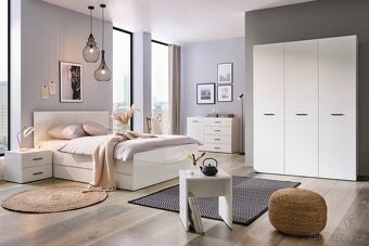 Prodám NOVOU manželskou postel HOM’IN 180x200 cm – bílá - 3