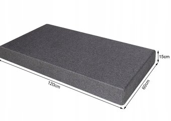 Zahradní polštář na houpačku Costway 120 × 60 × 15 cm – šedý - 3