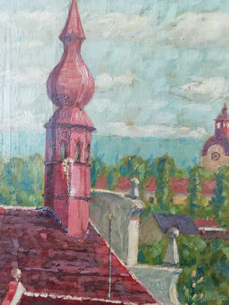 Prodám obraz Dačice z roku 1926 - pouze osobní odběr v Kolín - 3