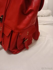 Kožený červený batoh - 3