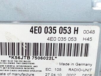 Jednotka autoradia 4E0035053H Audi A8 D4 4H r.v. 2010 - 3