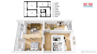 Pronájem bytu 3+1, 72 m², Pardubice, ul. Věry Junkové - 3