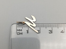 Zlatý přívěsek písmeno "M" 0,45g, 14 kt, 585/1000 - 3