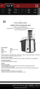 Elektrický odšťavňovač kuchyňský robot - 3