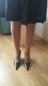 Nové černé špičaté lodičky - aligátor, vel. 38 - 3