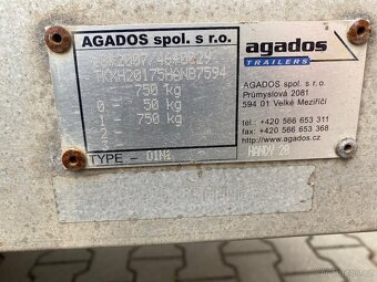 Agados přívěsný vozík DPH - 3