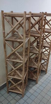 Starší kvalitní Bambusový regál 152x35x35 cm. Cena za kus. - 3