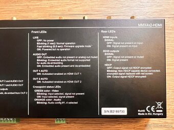 Prodám profesionální HDMI přepínač – Lightware MMX4x2-HDMI - 3