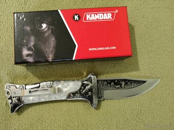 Zavírací lovecký nůž s rytinou Kandar. - 3