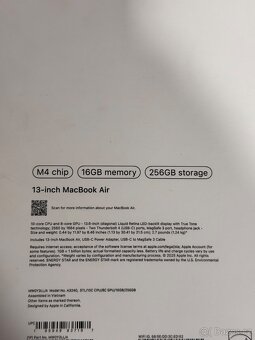 MacBook Air 13" M4 (2025) 16GB/256GB hvězdné bílá - NOVÝ - 3
