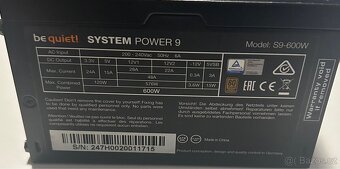 Prodám PC zdroj be quiet System Power 9 – 600W - 3