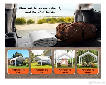 Přístřešek na auto - garážový stan (pouze plachta) 3x6m nový - 3
