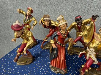 Souprava všech 10 soch Moriskentänzer velké dřevěné - 3