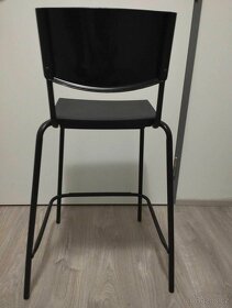 Barové židle, cena za 2 ks, černé,  plast + kov - 3
