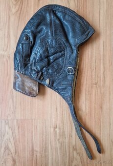 Kožená kukla německého pilota Luftwaffe - válečný kus - 3