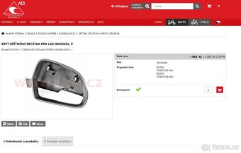 Superb 2 Octavia 2 / Kryt pravého předního zrcátka - 3