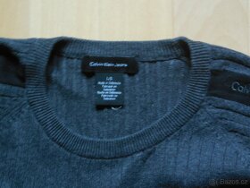 pánský Calvin Klein Jeans šedý svetr  slabý, ba L/54 - 3