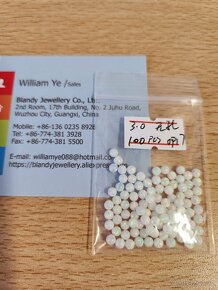Kuličky bílý opál 3mm - 3